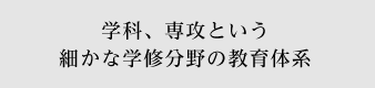 学科、専攻という細かな学修分野の教育体系