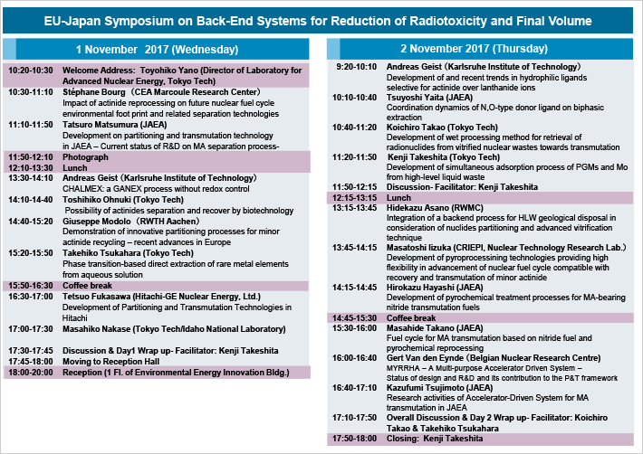 EU-USA-Japan Symposium on Back-End Systems for Reduction of Radiotoxicity and Final Waste Volume Flyer2