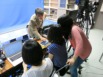 TAs and Professor Hirose during the MOOC video production