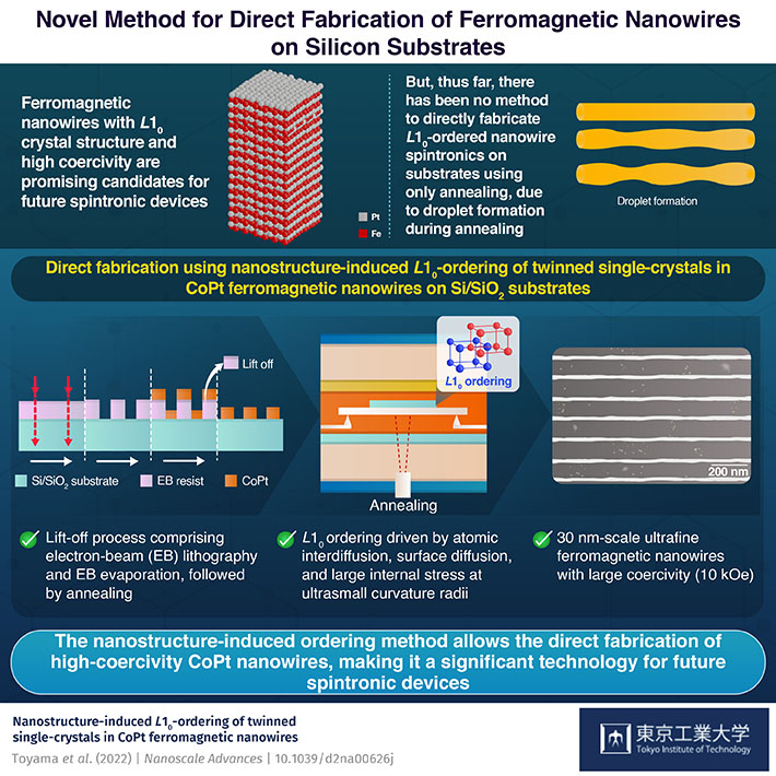 Novel Method for Direct Fabrication of Ferromagnetic Nanowires on Silicon Substrates