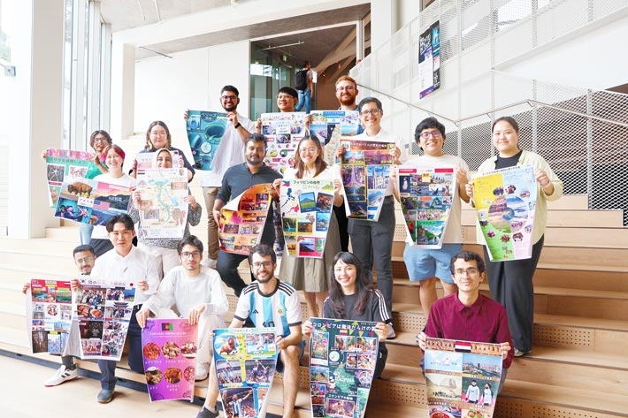 Intensive Japanese Course students with their posters