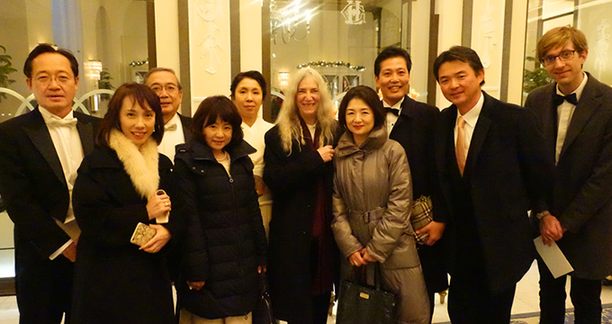 Tokyo Tech delegation with Patti Smith at Grand Hôtel