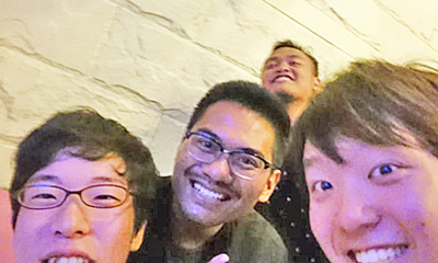 Ohta (left) with AYSEAS participants at karaoke