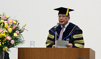 President Mishima giving his opening address