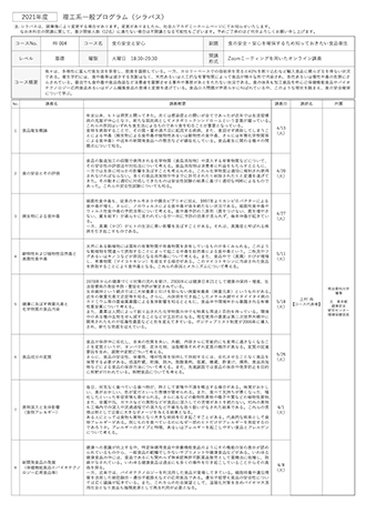 食の安全と安心コース チラシ 裏