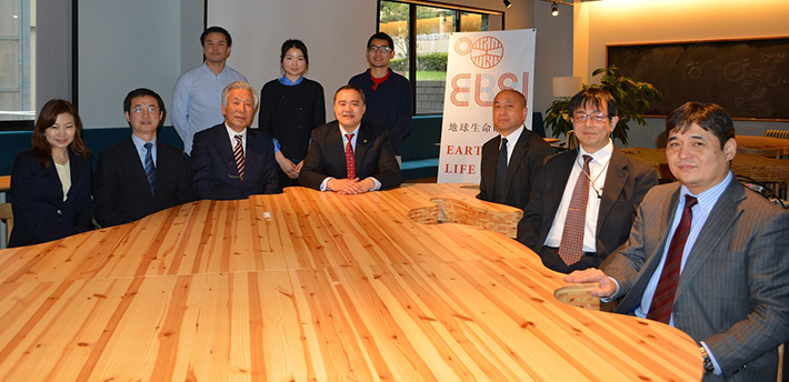 At ELSI, with three Mongolian Students (back row)