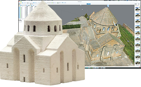 研究室に飾られたリプシメ聖堂の構造モデル