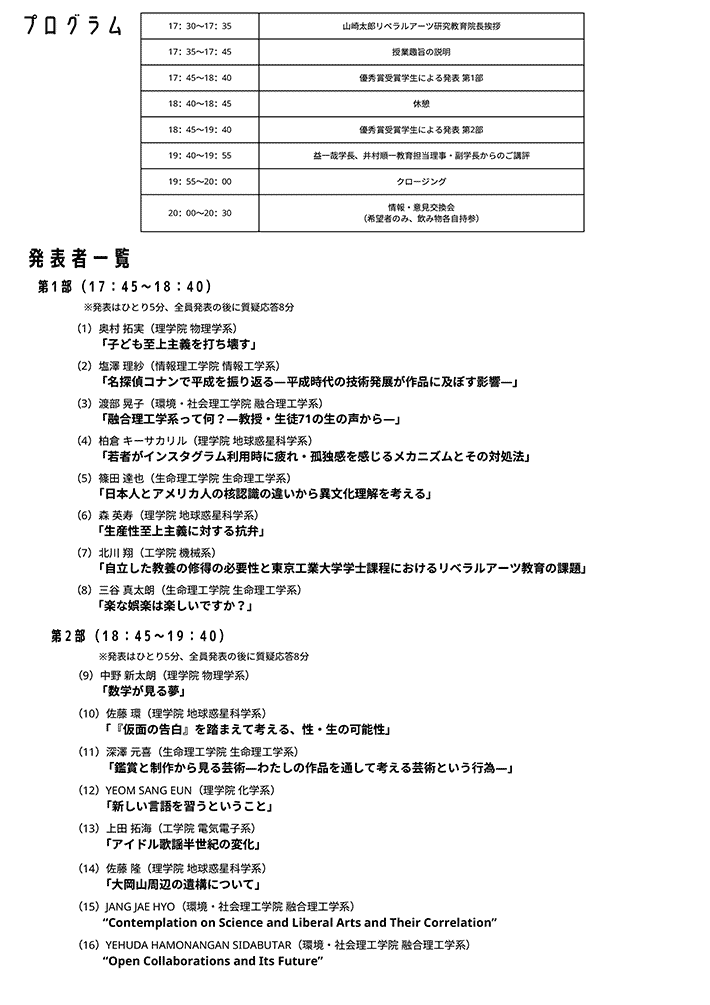 教養卒論（2021年度）発表会 裏