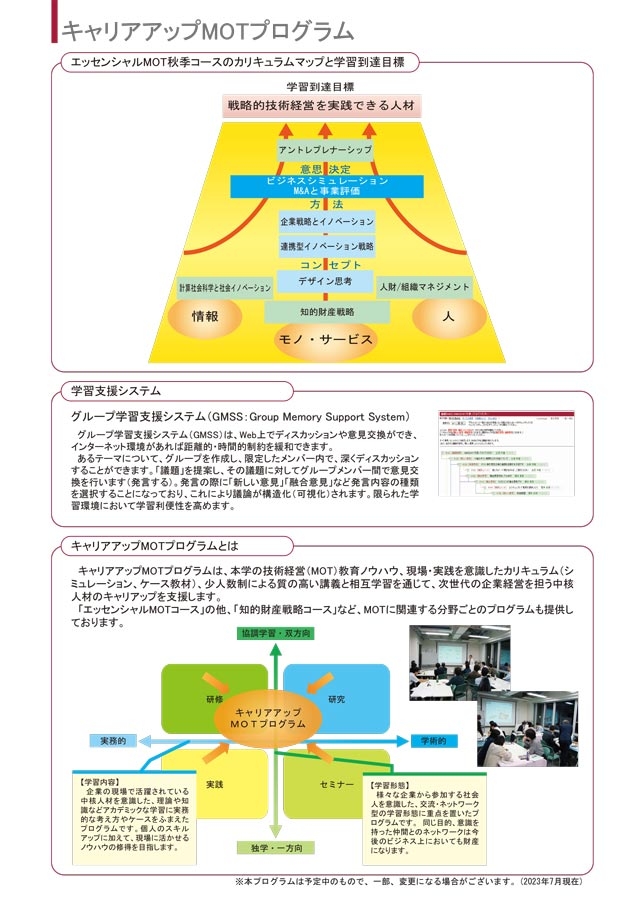 エッセンシャルMOT秋季コース（2023年度）