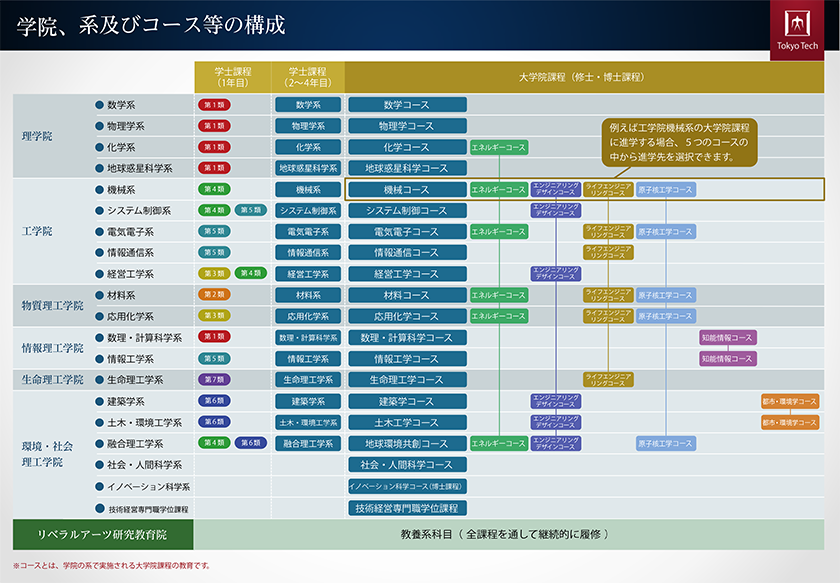 学院、系及びコース等の構成