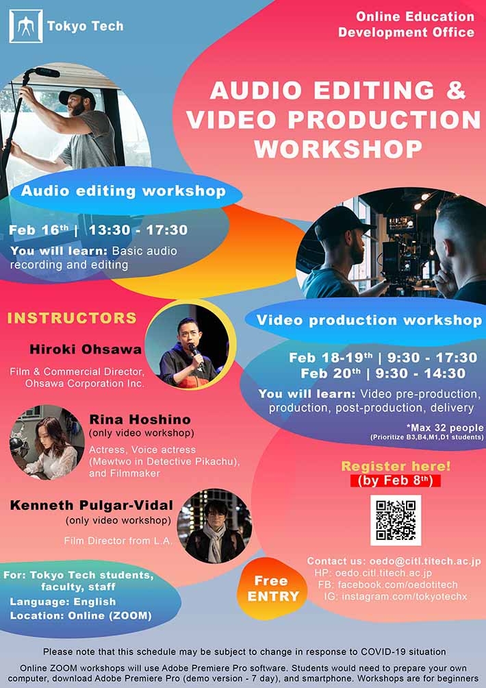 Audio Editing and Video Production Workshop by OEDO Flyer