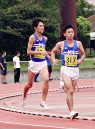 Masaki Matsui (right) and Kouki Shibata (left) in the Mens 5000m