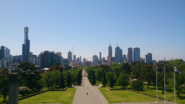 Snapshot of Melbourne City taken from the suburbs during the city tour