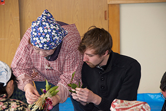 Helping local farmers with their work