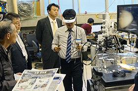 Lab tour introducing a surgical robot