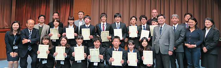 Group photo with certificates
