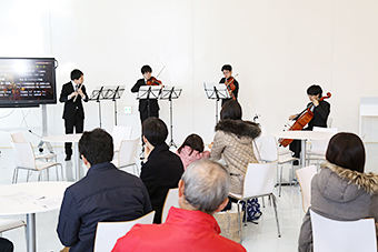 String trio accompanied by flute