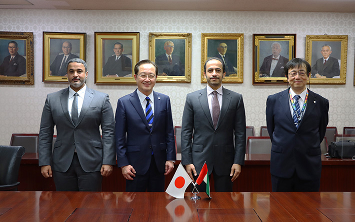 President Masu (2nd from left) and Ambassador Alfaheem (2nd from right)
