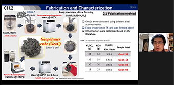 Takahashi explaining characteristics of materials