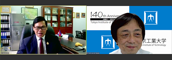 (left) ITC Director General Om; (right) Tokyo Tech Vice President Takada
