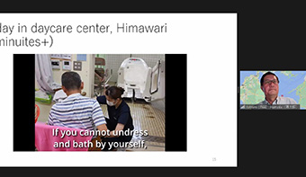 Hamada introducing care center in Japan