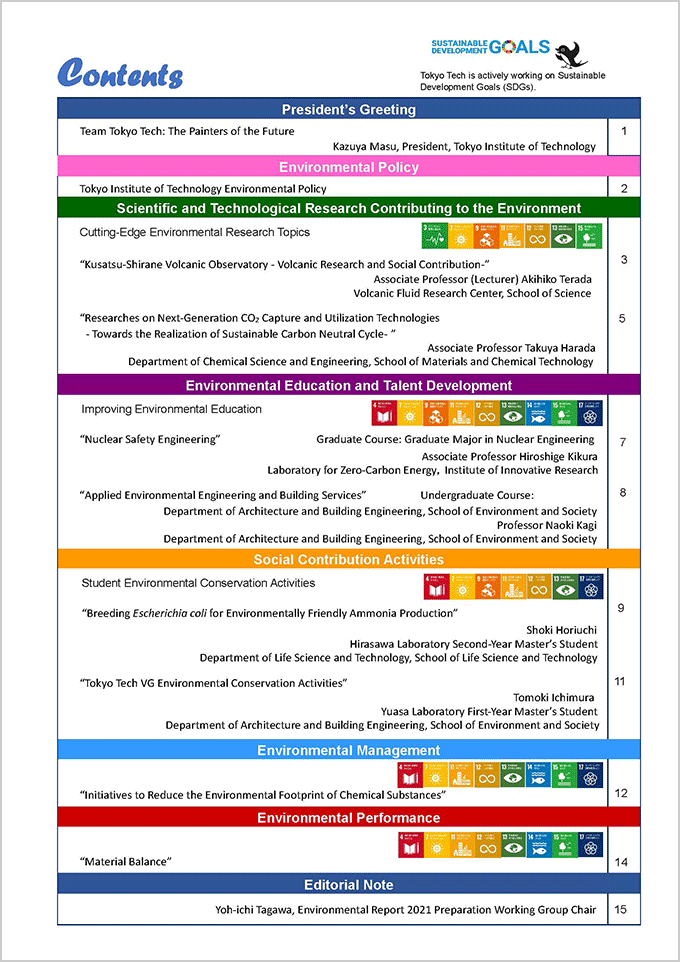 Contents - Environmental Report 2021