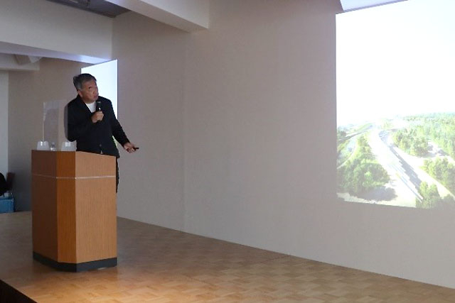 Architect Kuma speaking about Singapore Founders’ Memorial, one of his current projects