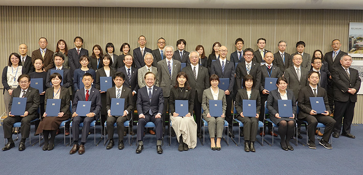 Individual award winners with Tokyo Tech executives