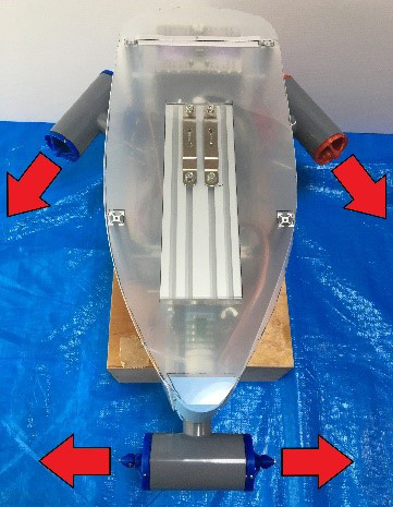 Fig. 3 Horizontal thruster positioning