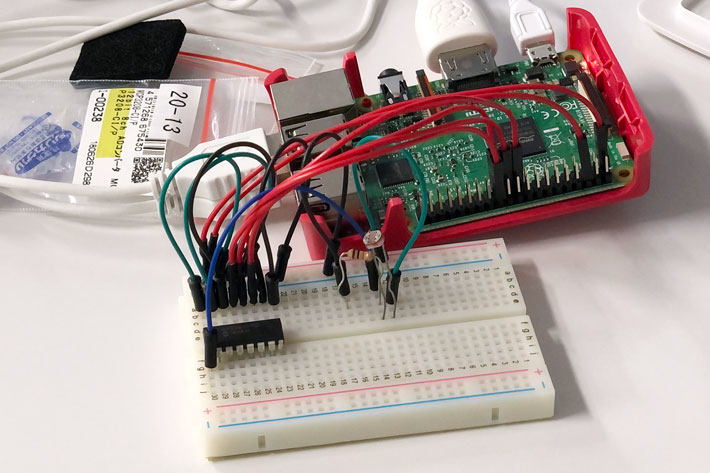 Raspberry Pi and breadboard used by participants