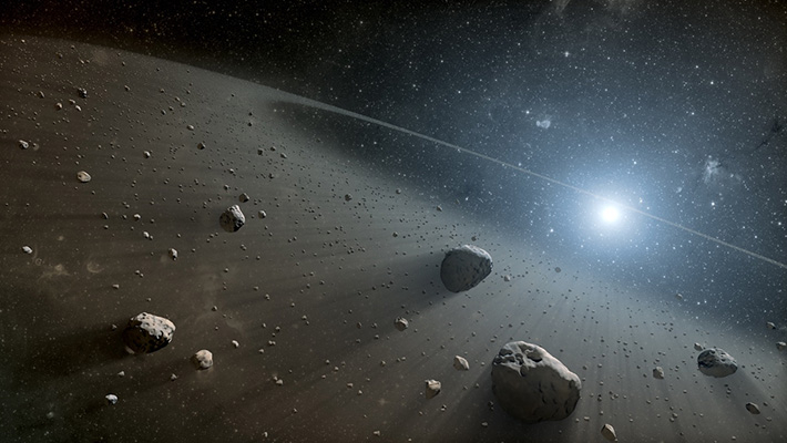 Figure 1 An artist's illustration of the asteroid belt. Credit: NASA/JPL-Caltech 