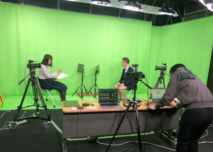 Recording MOOC at on-campus studio