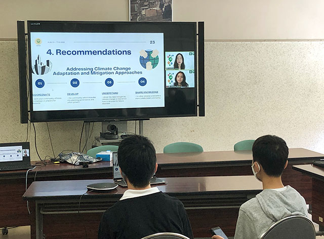 Students giving their presentation