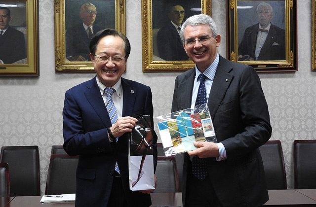 Ambassador Benedetti (right) and President Masu (left)