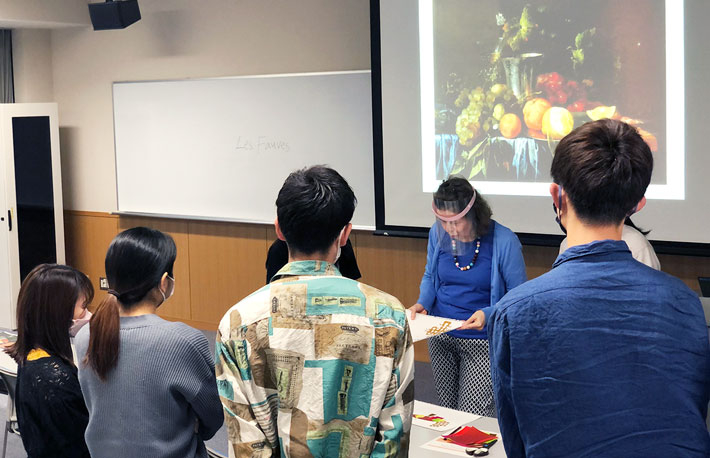 Students listening intently to Meyer's final critique