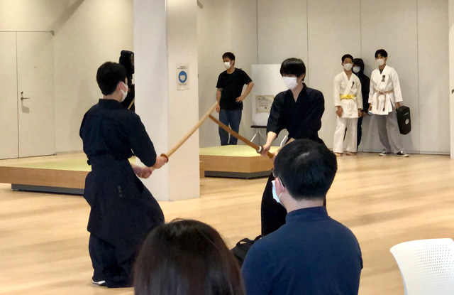 Demonstration by students of Kendo Club