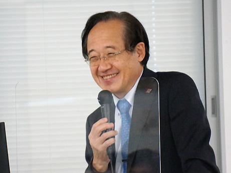 Tokyo Tech President Masu offering first in-person greeting to students since founding of ISE