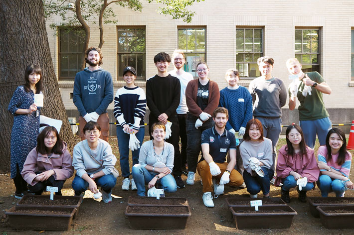 Participants in a congenial gardening session