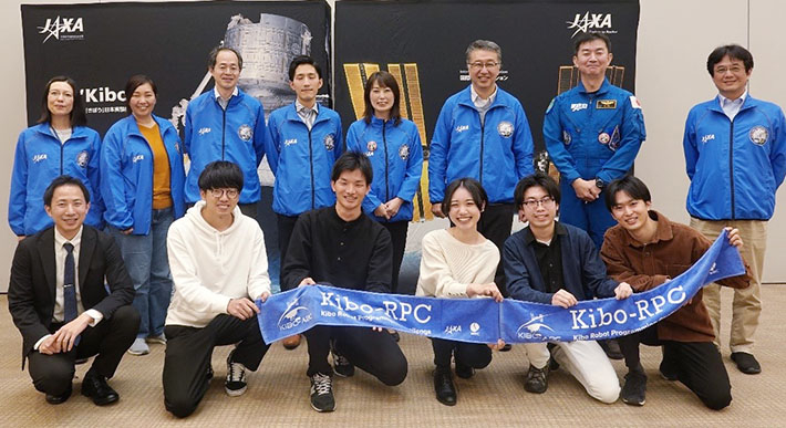 Team Space Lark members after Kibo-RPC finals (front row from right): Miki, Otsubo, Yasuda, Ishii, Nishio