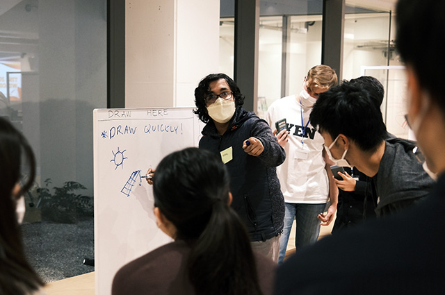 Participants playing interactive games