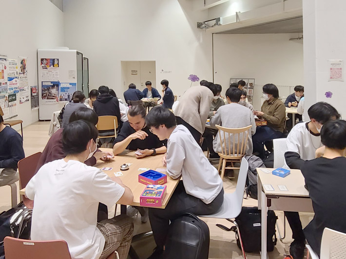 Students enjoying board games