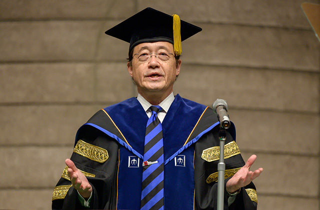 President Masu giving congratulatory address