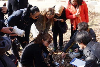 Taking radiation measurements in Fukushima