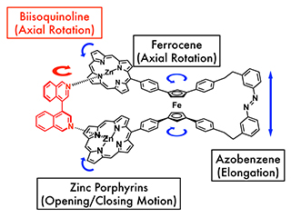 Figure 1: Chiral molecular scissors enabling interlocking motion between molecules