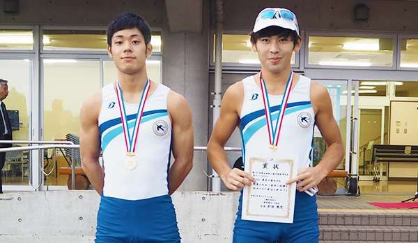 Third place for Hasegawa (left) and Yabe in men's double scull