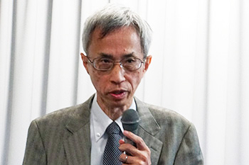 Nishimori speaking on quantum computing