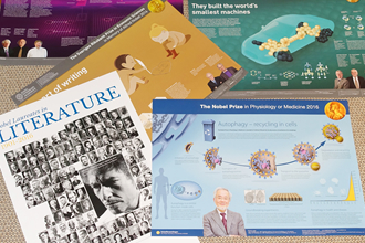 Leaflets showing Nobel Laureates' achievements