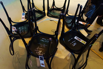 Chairs signed by Nobel Laureates