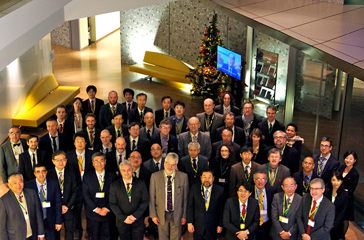 Group photo of symposium participants at French embassy