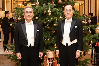 Mishima (left) and Masu at Grand Hôtel lobby